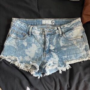 G by Guess Light Blue Frayed Jean Shorts